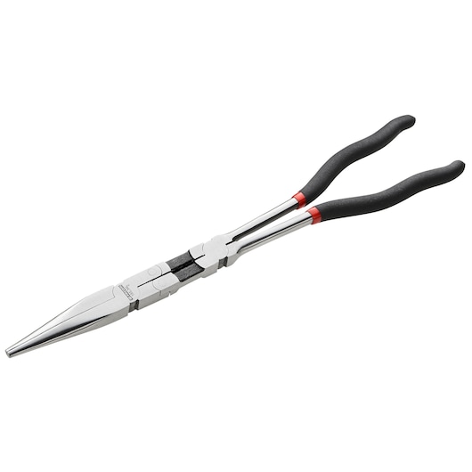 Double jointed extra long half-round nose pliers, 340 mm