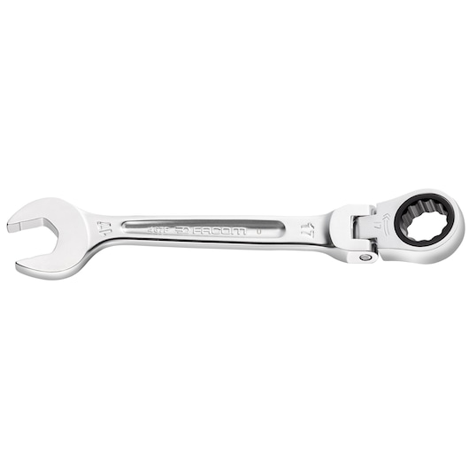 Flex-head ratchet wrench, 7 mm