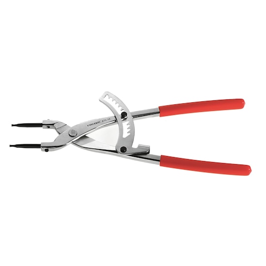 Rack-type "compression" pliers straight nose for inside Circlips®, 85-200 mm