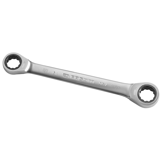 Straight double box-end ratchet wrench, 7/8" x 15/16"