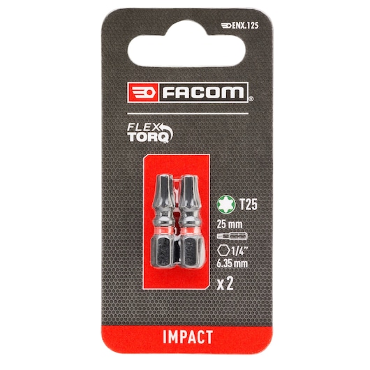 TORX® 25mm, 2 packs, Impact Flextorq, T25