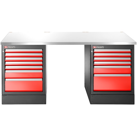 JLS3 workbench 13 high version drawers stainless worktop