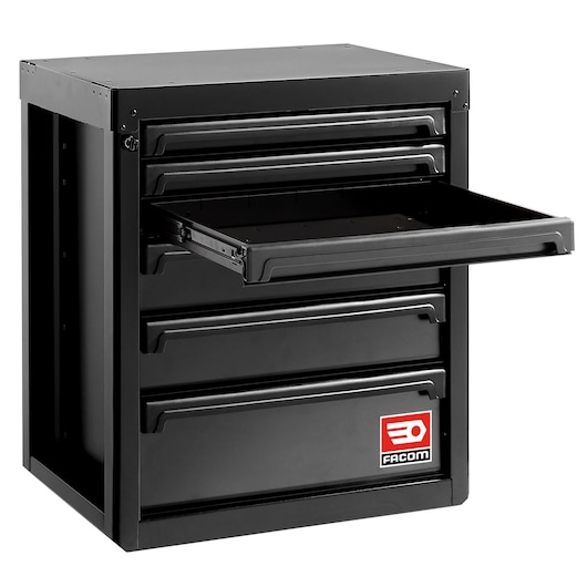 Base unit 6 drawers RWS2 black drawer open